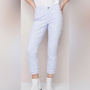 Frayed Hem Cropped Twill Pants - Lilac
Charlie B Women’s size 8 New inseam 26”